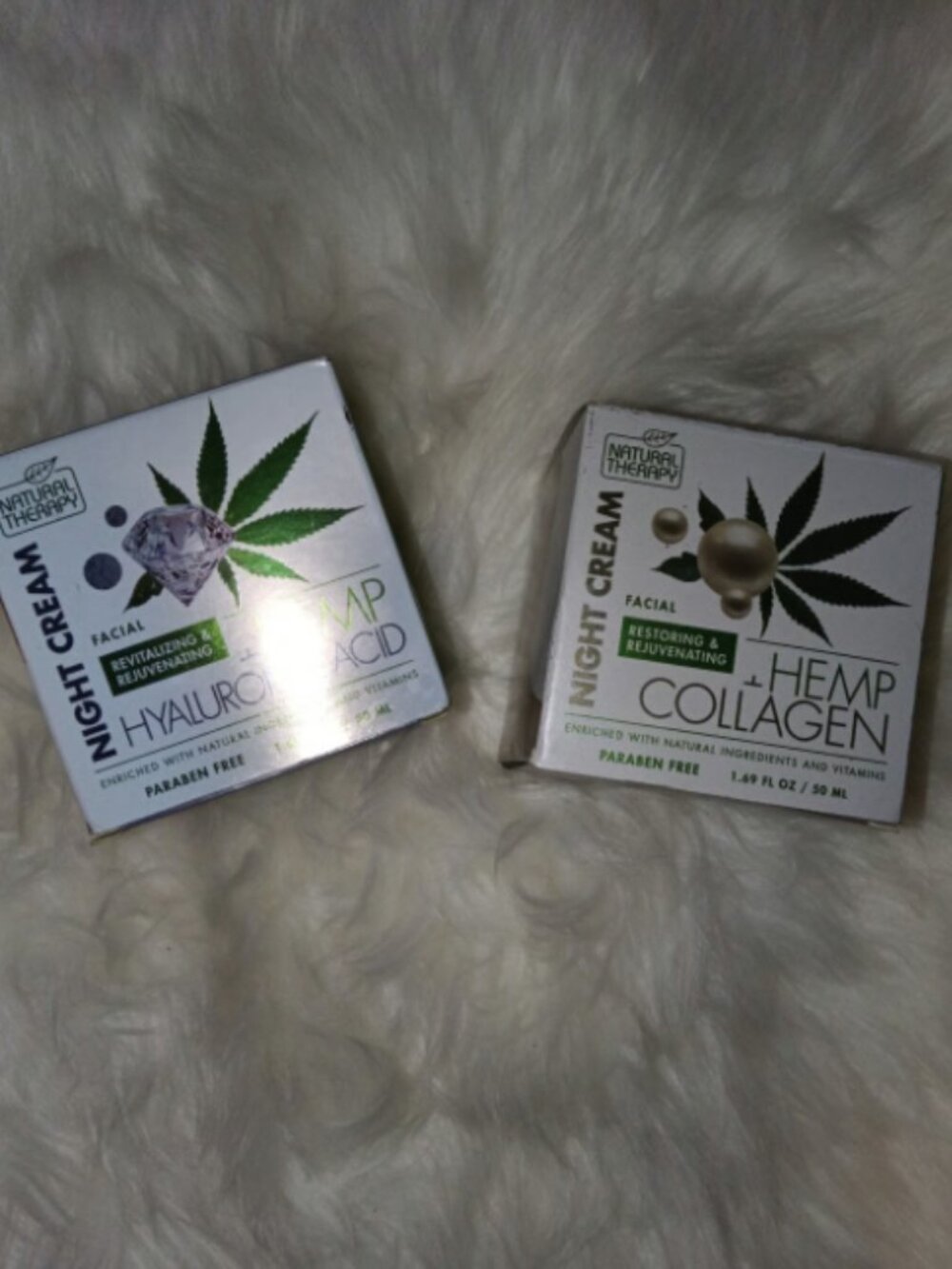 2 Pack Natural Therapy 1.69 Oz Hemp Facial Skin Hydrating Night Cream